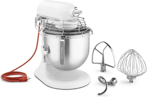 Vista 13 de KitchenAid KSM8990CU Mezclador comercial de encimera de 8 cuartos de galón, 10 velocidades, impulsado por engranajes, contorno plateado Plateado