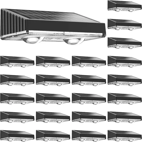 Vista 11 de NIORSUN - Luces solares para valla, paquete de 8 luces solares para terraza, color blanco cálido, bombilla impermeable para exteriores LED IP65
