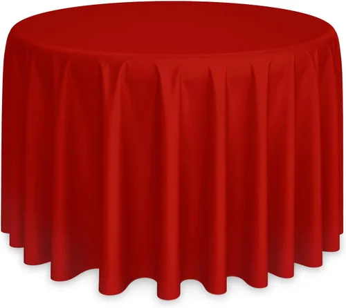 Vista 45 de Lann's Linens - Mantel redondo premium de 70 pulgadas para bodas/banquetes/restaurantes - Mantel de tela de poliéster - Azul bebé