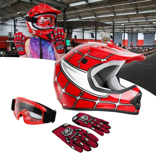 Vista 63 de SLMOTO - Casco DOT para niños y jóvenes, casco de motocross para todoterreno y calle, casco de motocicleta, casco de bicicleta de tierra, motocross