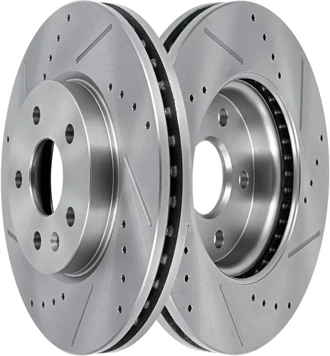 Vista 36 de SCITOO Rotores de freno trasero para Honda para CR-V 2002-2004 Frenos de disco perforados y ranurados Rotores de reemplazo: 31304 Brakes Kit Fit