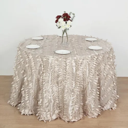 Vista 21 de TABLECLOTHSFACTORY - Mantel cuadrado de tela de tafetán de pétalos de hojas 3D de 54 pulgadas, color negro