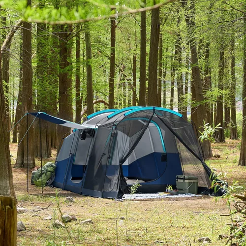 Vista 6 de TIMBER RIDGE Tienda de campaña familiar para 8 personas con sala de pantalla, doble capa, impermeable, resistente a la intemperie, gran túnel