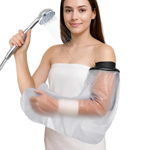 Vista 7 de Cubierta impermeable para fundición de brazo para ducha – Protector de fundición reutilizable para adultos para brazo roto, mano, codo – Sello