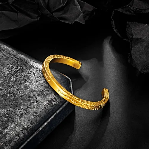 Vista 6 de murtoo Pulseras vikingas para hombre, de acero inoxidable, brazalete abierto, hecho a mano, tallado, inspirador, regalo para hombres, niños y él