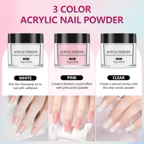 Vista 6 de LIONVISON Mano de práctica para uñas acrílicas, manos de práctica flexibles con dedos y kit de uñas, cepillo de polvo acrílico, herramientas