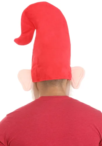 Vista 3 de Sombrero de Gnomo Rojo Sobredimensionado con Barba Multicolor
