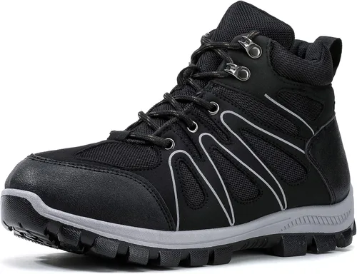 Vista 2 de Botas de senderismo para hombre, tenis de caña alta, de tobillo medio, senderismo, montañismo, botas para exteriores, zapatos altos
