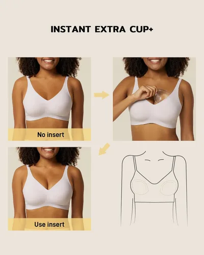 Vista 4 de Niidor Self-Adhesive Bra Pads Insert Removable Triangle Push Up Sticky Bra Cups Breast Lifter for Bikini Swimsuit (Nude)