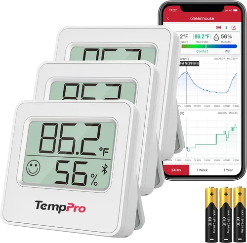 Vista 12 de ThermoPro TP357 - Termómetro higrómetro digital para interiores de 260 pies, termómetro Bluetooth medidor de humedad con aplicación inteligente