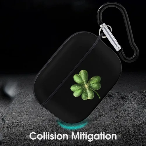 Vista 6 de Leaf Clover St-Patrick's-Days Shamrock Case Cover Compatible with Airpods Pro PC Protective Case with Keychain