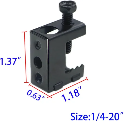 Vista 2 de Upgrade Baudelun - Abrazaderas de haz de 1/4"-20, abrazadera de haz atornillada de acero negro para varilla roscada de 1/4" y 3/8", ganchos en S