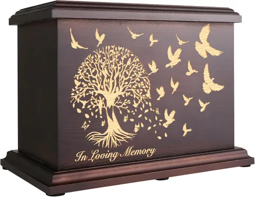 Vista 13 de Urnas conmemorativas de cremación para cenizas humanas, hombres y mujeres, caja de urnas de madera y ataúd para cenizas, hombres, mujeres y niños