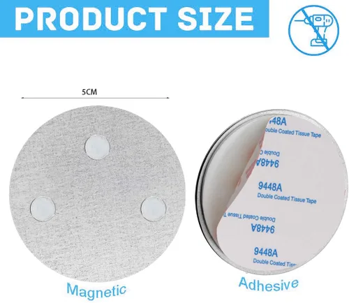 Vista 2 de Almohadillas adhesivas magnéticas para detector de humo 3 piezas Montura de fijación magnética para alarma de humo sin perforación Soporte magnético