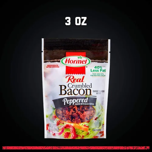 Vista 7 de HORMEL Real Peppered Bacon Crumbles, bolsa de 3 oz (8 paquetes)
