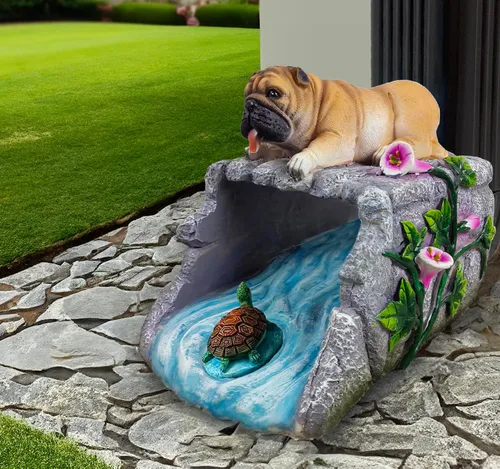 Vista 8 de Teaeeno Decoración para perros, estatua de canalón, extensión decorativa, estatua de animal, decoración al aire libre, bloque de salpicaduras