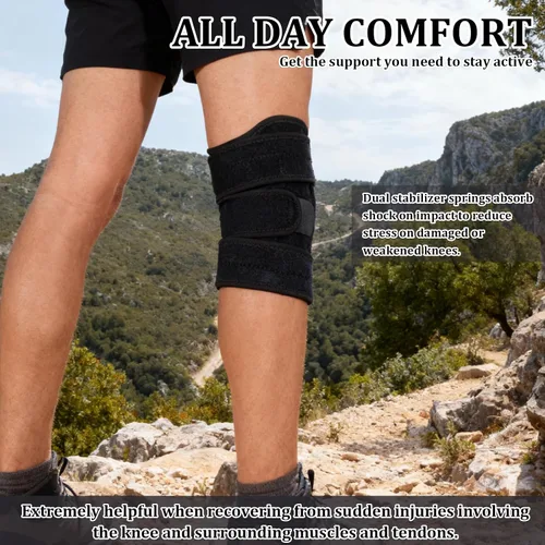Vista 5 de YIBLBOX Rodillera para mujeres y hombres con estabilizadores laterales, rodilleras para dolor de rodilla, ACL MCL, artritis, alivio del dolor