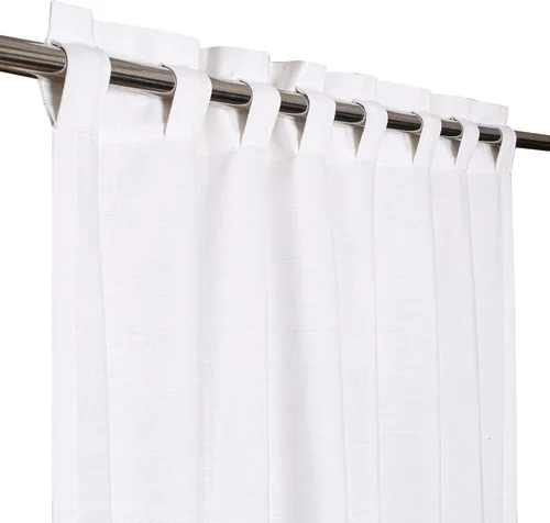 Vista 4 de Hausattire Cortinas de algodón de 50 x 84 pulgadas, juego de 2 paneles de cortina para ventana, pestaña inversa superior y pestaña trasera, cortinas