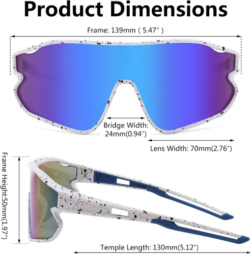 Vista 5 de FEISEDY Gafas de sol unisex para jóvenes, gafas de sol de béisbol y tenis, UV400 deportivas para niños y niñas, pantallas de ciclismo B4064