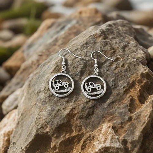 Vista 3 de Aretes de Jeep para mujer, aretes colgantes para Jeep, joyería para niñas y mujeres, aretes hechos a mano personalizados, regalo