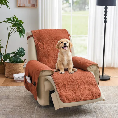 Vista 28 de Fundas acolchadas beige para sillas reclinables, impermeables, fundas para sillas reclinables para niños perezosos, fundas reclinables que admiten