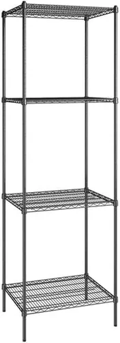 Vista 217 de Kit de 4 estantes de epoxi verde NSF de 21 x 72 pulgadas con postes de 86 pulgadas, estantería de almacenamiento resistente, kit de estantería