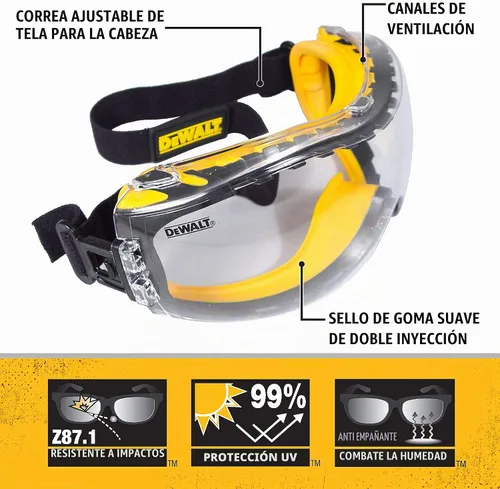 Vista 5 de DEWALT Amoladora de iones de litio de 20 V MAX de 4-1/2 pulgadas, solo herramienta con gafas de seguridad (DCG412B y DPG82-11C)