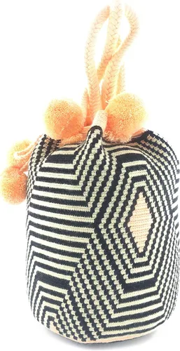 Vista 2 de Bolsos Colombianos, Mochila Wayuu, 100% Original Algodón Colombiano Bolsa De Cubo Hecho A Mano