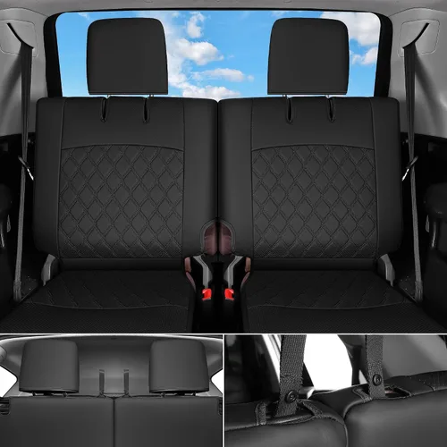 Vista 3 de Huidasource Fundas para asiento de Toyota 4Runner juego completo, protector de asiento impermeable de cuero sintético, protector de cojín de asiento