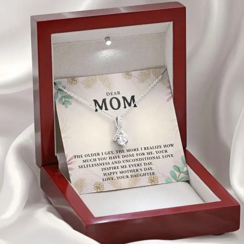 Vista 3 de Kreativfy Feliz día de la madre, colgante para mamáfutura mamá, cumpleaños, collar con tarjeta de mensaje, joyería, colgante de plata, ideas