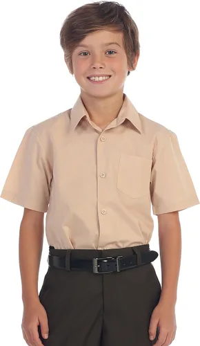 Vista 3 de Gioberti Camisa de vestir lisa de manga corta para niño