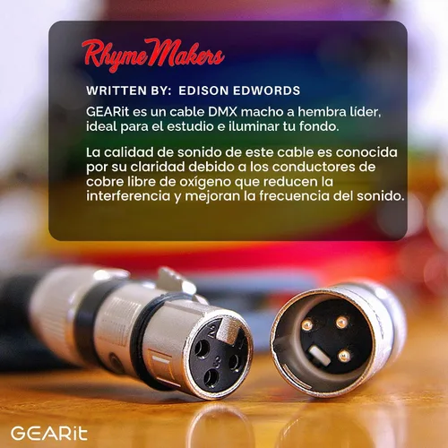Vista 7 de GEARit Cables DMX de 25 pies, paquete de 2 pines macho a hembra para DJs y Negro