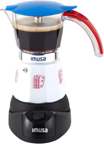 Vista 9 de IMUSA Cafetera eléctrica de almendras de 3 o 2 tazas, cafetera moka compacta con función de mantener el calor, base desmontable, cafetera de leche