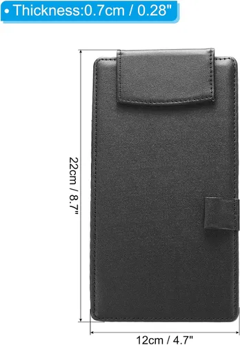 Vista 2 de PATIKIL Portapapeles de cuero sintético A6 de 8.7 x 4.7 pulgadas, organizador de documentos legales, organizador de documentos para oficina