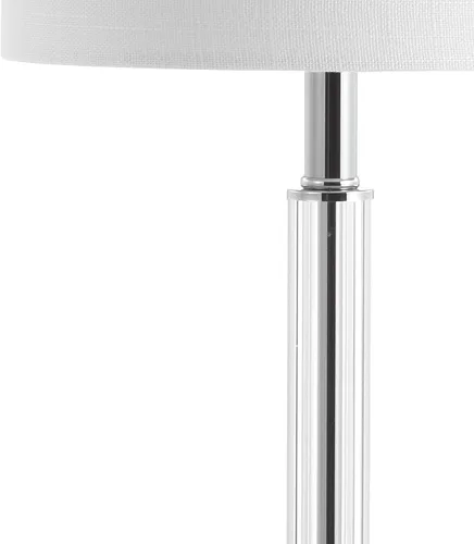 Vista 5 de JONATHAN Y Juego de 2 lámparas de mesa de cristal transparente de 19.5 pulgadas para dormitorio, modernas lámparas de mesita de noche cromadas