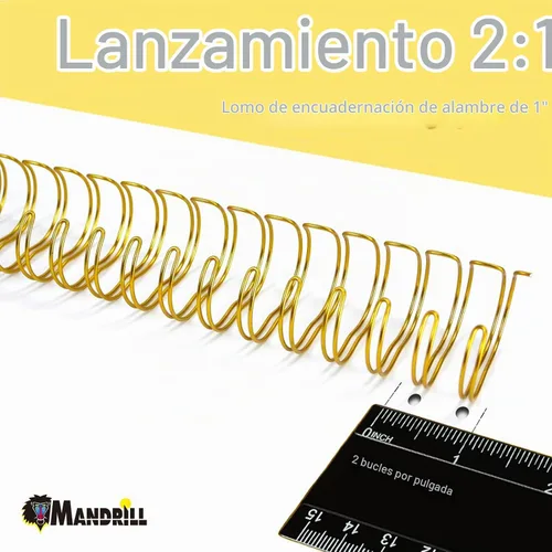Vista 2 de Rayson - Espinas de encuadernación de alambre, 1 pulgada 2:1 paso 21 bucles, multicolor, paquete de 50 Includes black, gold, blue, white and
