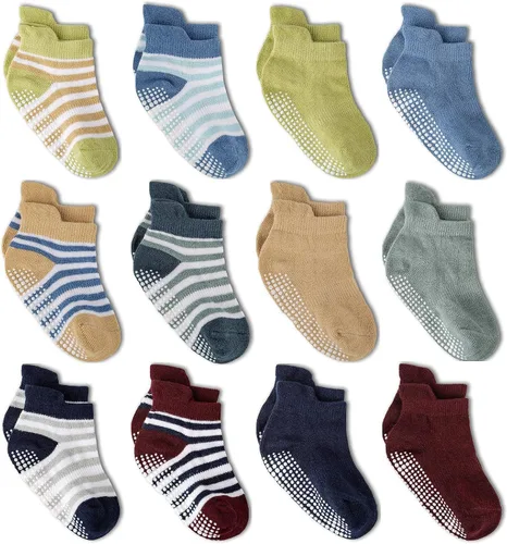 Vista 13 de Calcetines tobilleros antideslizantes Zaples para bebés con suelas antideslizantes para bebés, niños pequeños, niños y niñas