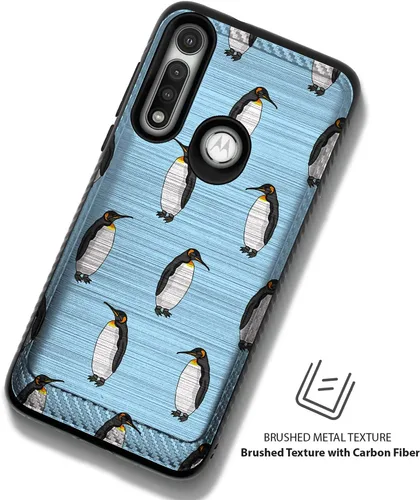 Vista 3 de CasesOnDeck - Funda de doble capa compatible con Motorola Moto G Power (2020) [Armadura cepillada] Carcasa de dos piezas de metal cepillado
