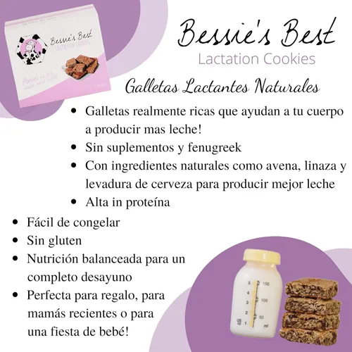 Vista 9 de Bessie's Best Lactation Cookies Apoyo para la lactancia Avena con mantequilla de maní y chispas de chocolate Aumenta el suministro de leche