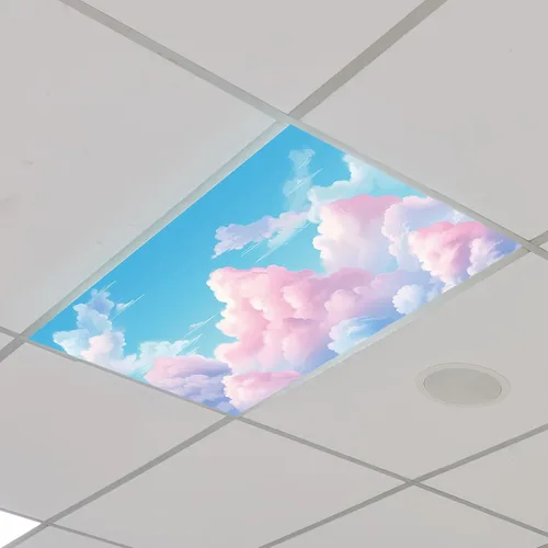 Vista 14 de Outus 4 piezas de cubierta de luz fluorescente para iluminación de aula con 10 imanes, filtro de luz magnético, decoración de panel de techo de 2 x