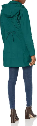 Vista 2 de Cole Haan Chaqueta de lluvia con capucha plegable con lazo trasero para mujer