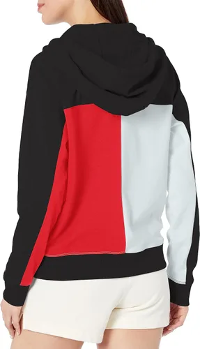 Vista 4 de Tommy Hilfiger Sudadera con capucha de forro polar suave y cómoda con bloques de color para mujer