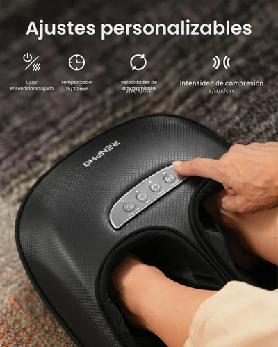 Vista 2 de RENPHO Masajeador completo de pies con calor [2026 actualizado], 3 niveles de compresión y amasamiento profundo, masaje de pies shiatsu