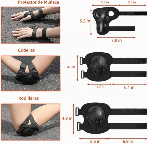 Vista 3 de Juego de casco para niños con rodilleras, coderas y muñequeras, casco ajustable para niños pequeños y jóvenes, juego de equipo de protección