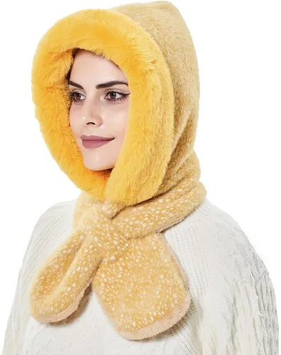Vista 8 de Gorros de invierno para mujer, pasamontañas, bufanda, para clima frío, conjunto para mujer, gorro con capucha