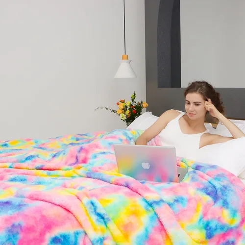 Vista 21 de MUGD Manta rosa para cama, manta de forro polar rosa claro, mantas suaves para mujeres y niñas, bonita decoración del hogar B-bean Rosa