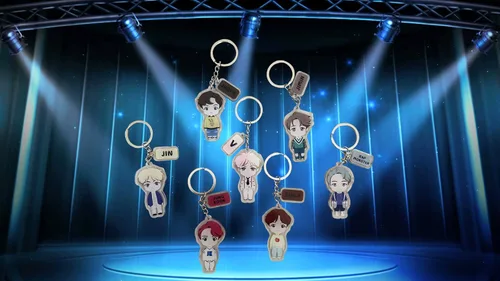 Vista 4 de BTS Tiny Tans - Juego de llaveros KPOP Army 1-12 x 1-12 pulgadas Todos diferentes para cada uno 1-12x1-12