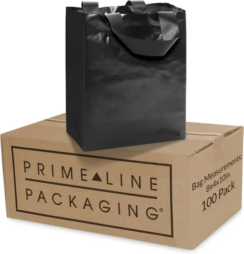 Vista 9 de Prime Line Packaging - Bolsas de plástico negras con asas, 6 x 3 x 9