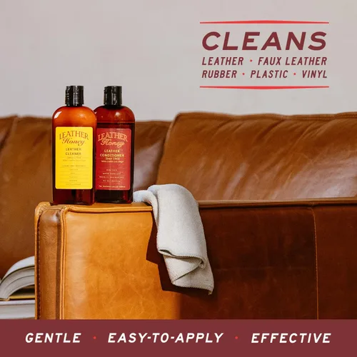 Vista 4 de Limpiador de piel de Leather Honey: el mejor limpiador de piel para vinilo y prendas de vestir, muebles, auto, interior, zapatos y accesorios. La