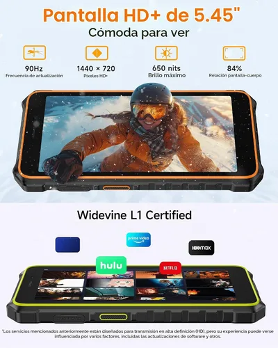Vista 6 de Ulefone RugKing 2 Pro - Teléfono resistente, 8 (4+4) GB+64 GB Octa-Core, 4500 mAh, teléfono impermeable Android 16, pantalla HD+ Corning Gorilla